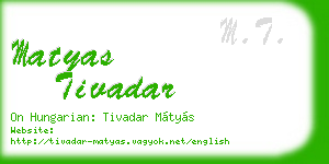 matyas tivadar business card